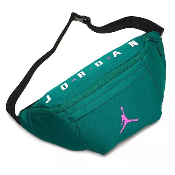 Nike Air Jordan Retro Jumpman Crossbody Oversized Waist Fanny Pack Green  - NEW - Picture 2 of 3
